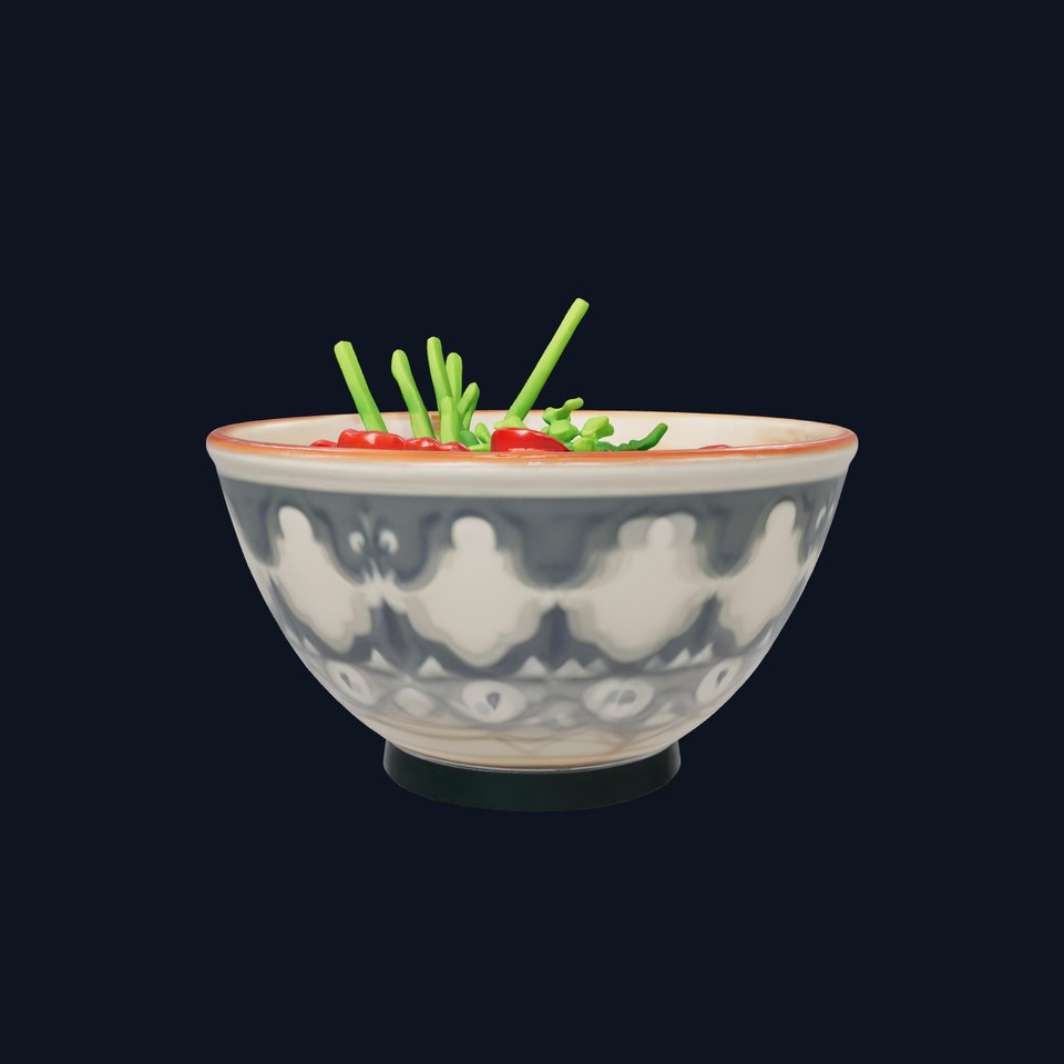 Gourmet Ramen Bowl with Pork and Egg D model pack